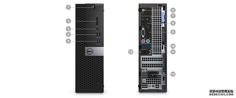 OptiPlex 5050塔式机和小型机 - 端口和插槽 - 小型机